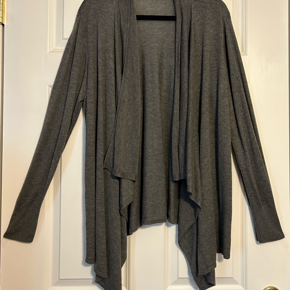 Apt. 9 Charcoal Open Front Hi-Lo Cardigan